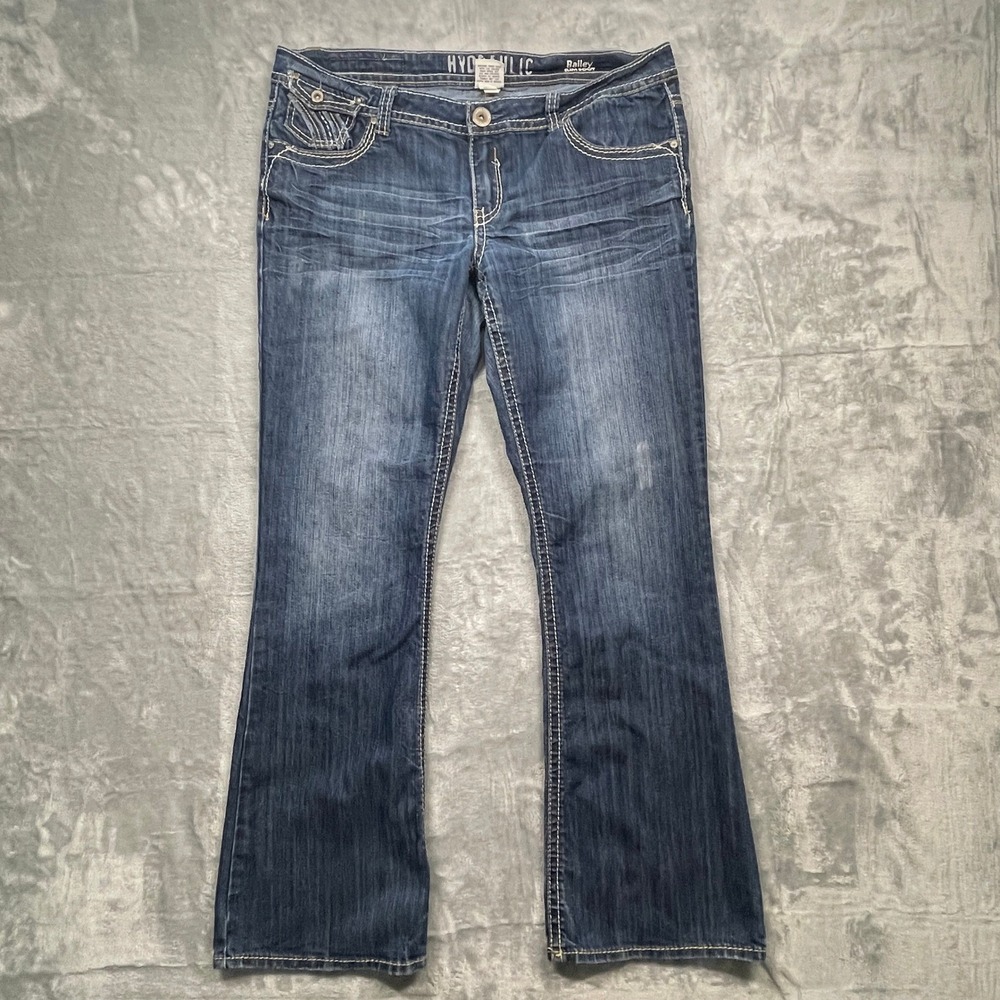 Hydraulic Bailey Slim Boot Jeans Womens 17/18 Dark Wash Thick Stitch Bootcut